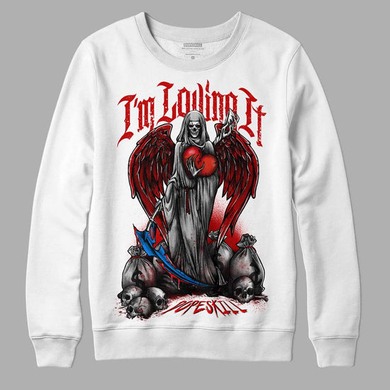 Jordan 1 Low OG “Black Toe” DopeSkill Sweatshirt New I'm Loving It Graphic Streetwear - White 