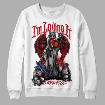 Jordan 1 Low OG “Black Toe” DopeSkill Sweatshirt New I'm Loving It Graphic Streetwear - White 