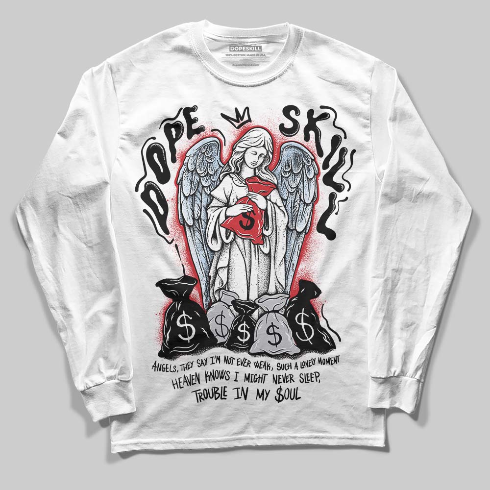 Jordan 5 Retro OG Black Metallic Reimagined DopeSkill Long Sleeve T-Shirt Angels Graphic Streetwear - White 