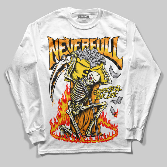 Jordan 4 Thunder DopeSkill Long Sleeve T-Shirt NeverFull Graphic Streetwear - White