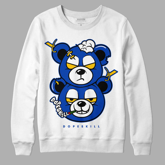 Jordan 14 “Laney” DopeSkill Sweatshirt New Double Bear Graphic Streetwear - White 