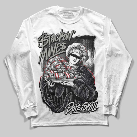 Jordan 3 Retro Black Cat DopeSkill Long Sleeve T-Shirt Stackin Mines Graphic Streetwear - White