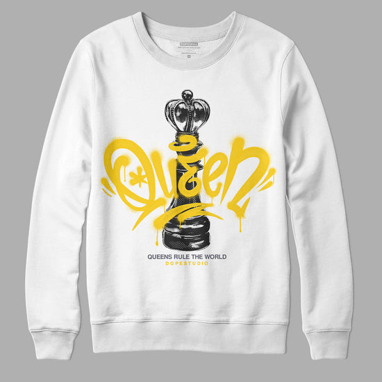 Jordan 4 Lightning DopeSkill Sweatshirt Queen Chess Graphic Streetwear - White