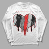 Jordan Spizike Low Bred DopeSkill Long Sleeve T-Shirt Slime Drip Heart Graphic Streetwear - White 