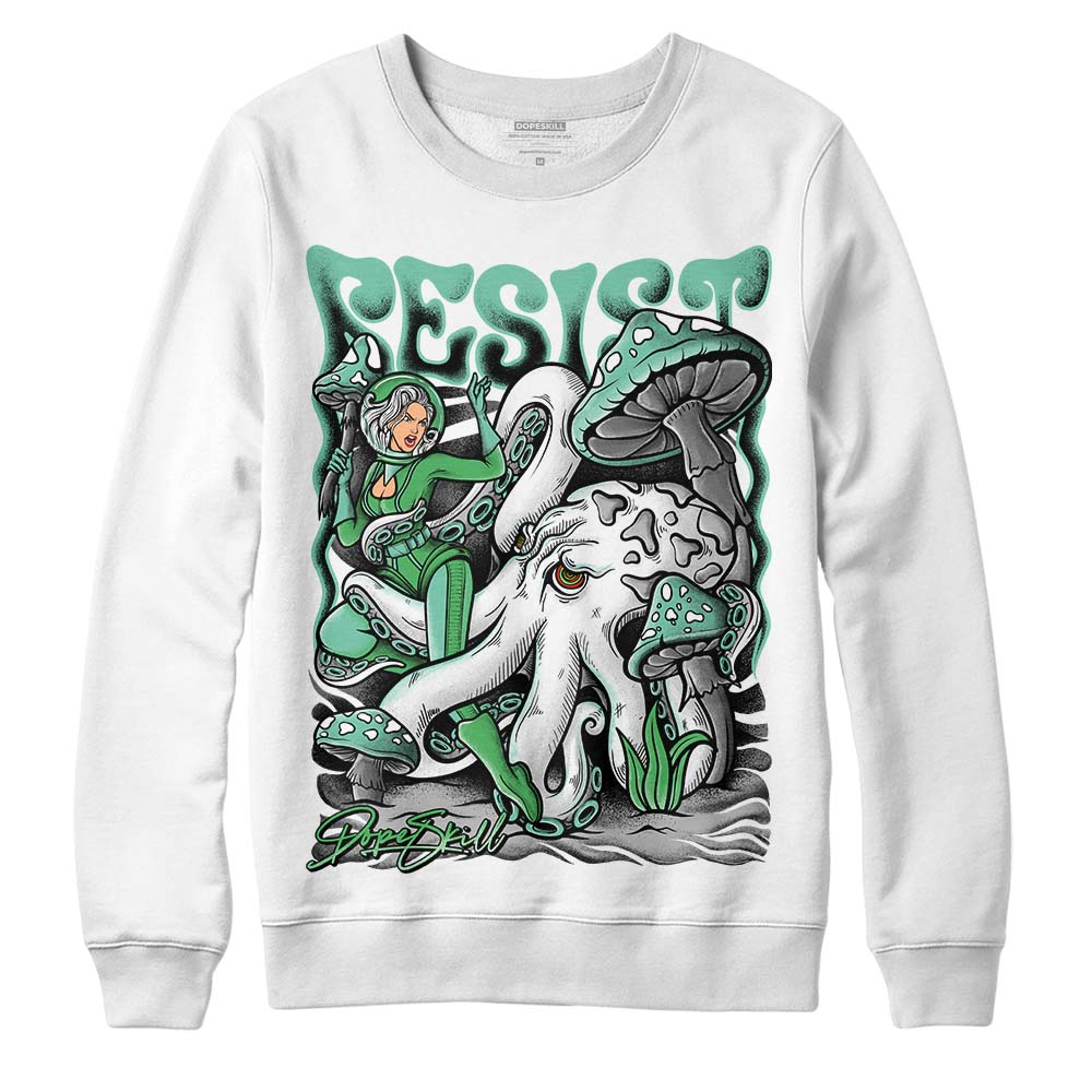 Jordan 1 High OG Green Glow DopeSkill Sweatshirt Resist Graphic Streetwear - White