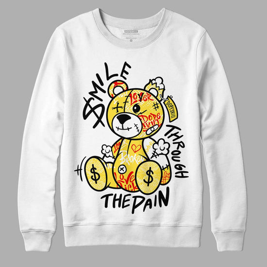 Jordan 11 Low 'Yellow Snakeskin' DopeSkill Sweatshirt Smile Through The Pain Graphic Streetwear - White 