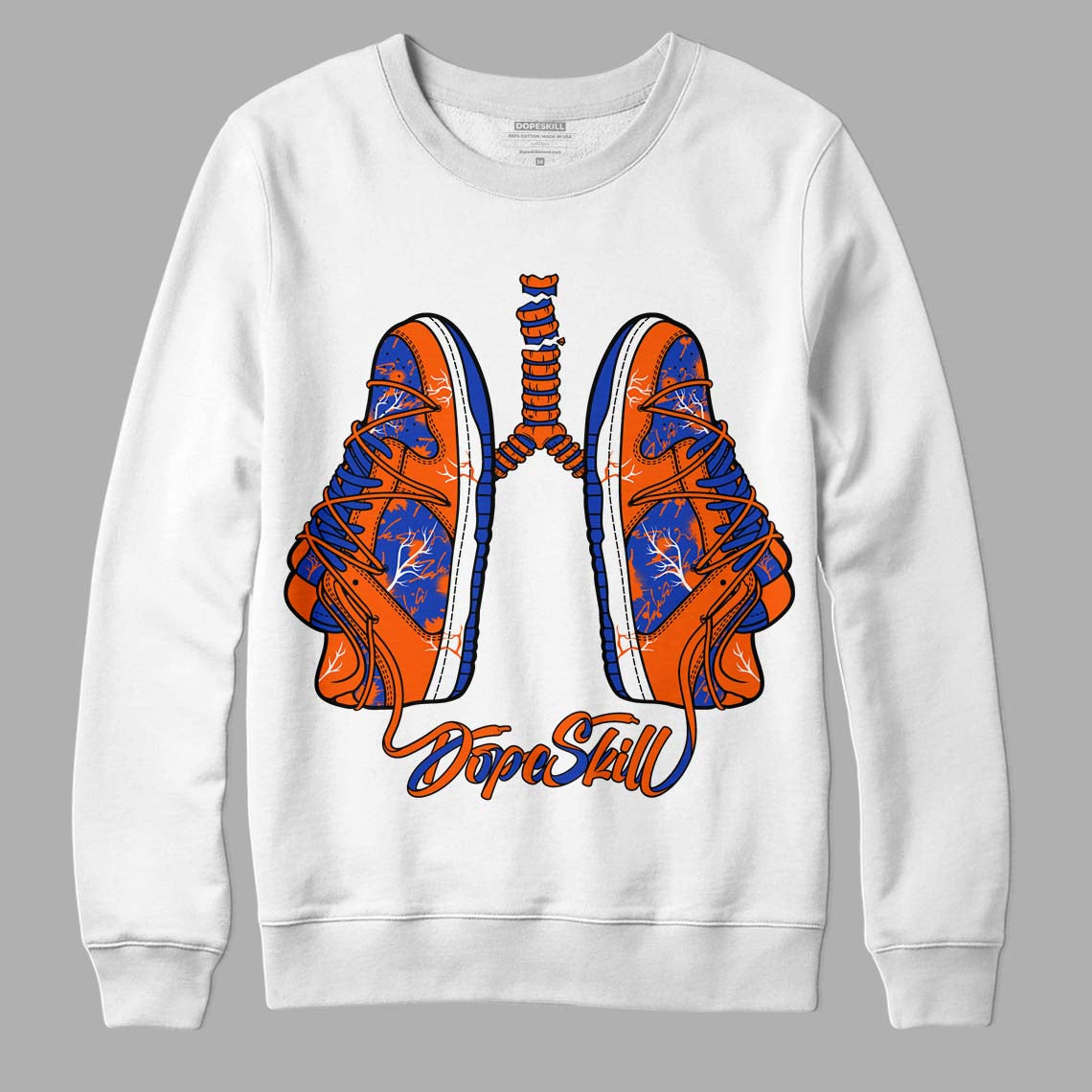 Dunk Low Futura Orange Blaze DopeSkill Sweatshirt Breathe Graphic Streetwear - White