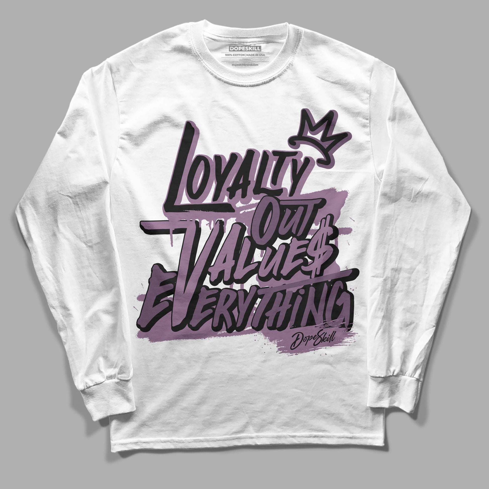 Jordan 2 “Mauve/Off-Noir” DopeSkill Long Sleeve T-Shirt LOVE Graphic Streetwear - White 