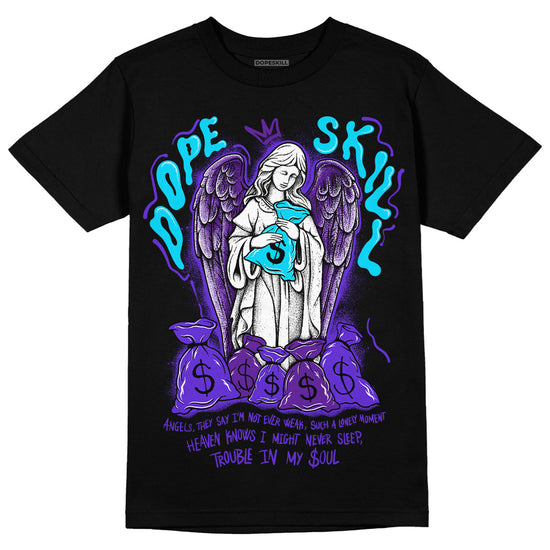 Jordan 6 “Aqua” DopeSkill T-Shirt Angels Graphic Streetwear - Black