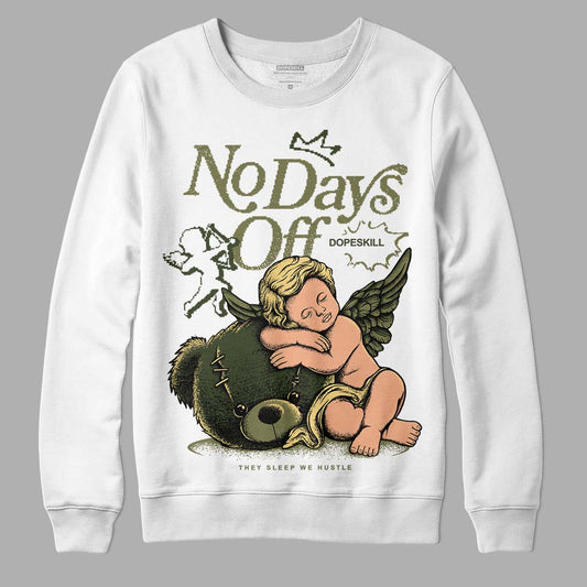 Jordan 4 Retro SE Craft Medium Olive DopeSkill Sweatshirt New No Days Off Graphic Streetwear - White