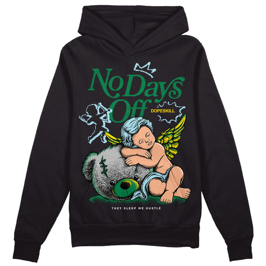 Jordan 5 “Lucky Green” DopeSkill Hoodie Sweatshirt New No Days Off Graphic Streetwear - Black