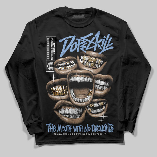 Jordan 4 WMNS 'Forget Me Not' DopeSkill Long Sleeve T-Shirt The Mouth With No Droughts Graphic Streetwear - Black