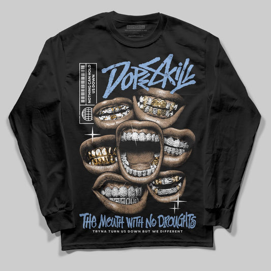 Jordan 4 WMNS 'Forget Me Not' DopeSkill Long Sleeve T-Shirt The Mouth With No Droughts Graphic Streetwear - Black