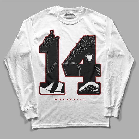 Jordan 14 "Black/White" DopeSkill Long Sleeve T-Shirt No.14 Graphic Streetwear - White