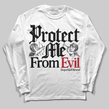 Jordan 3 Retro Black Cat DopeSkill Long Sleeve T-Shirt Protect Me From Evil Graphic Streetwear - White