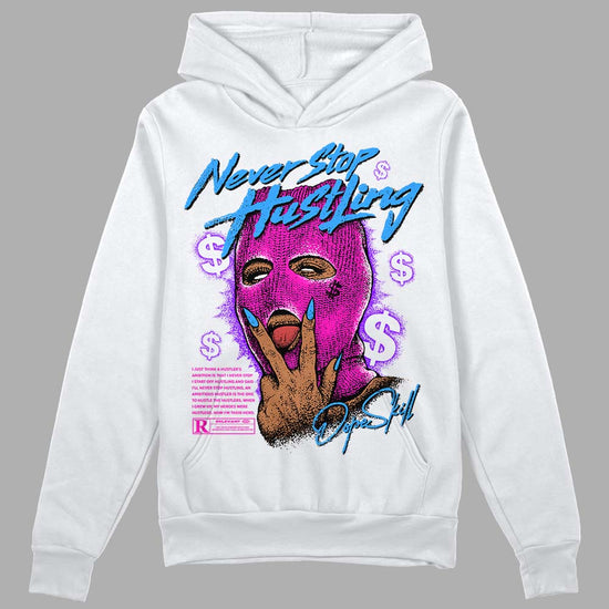 Dunk Low GS “Active Fuchsia” DopeSkill Hoodie Sweatshirt Never Stop Hustling Graphic Streetwear - White 