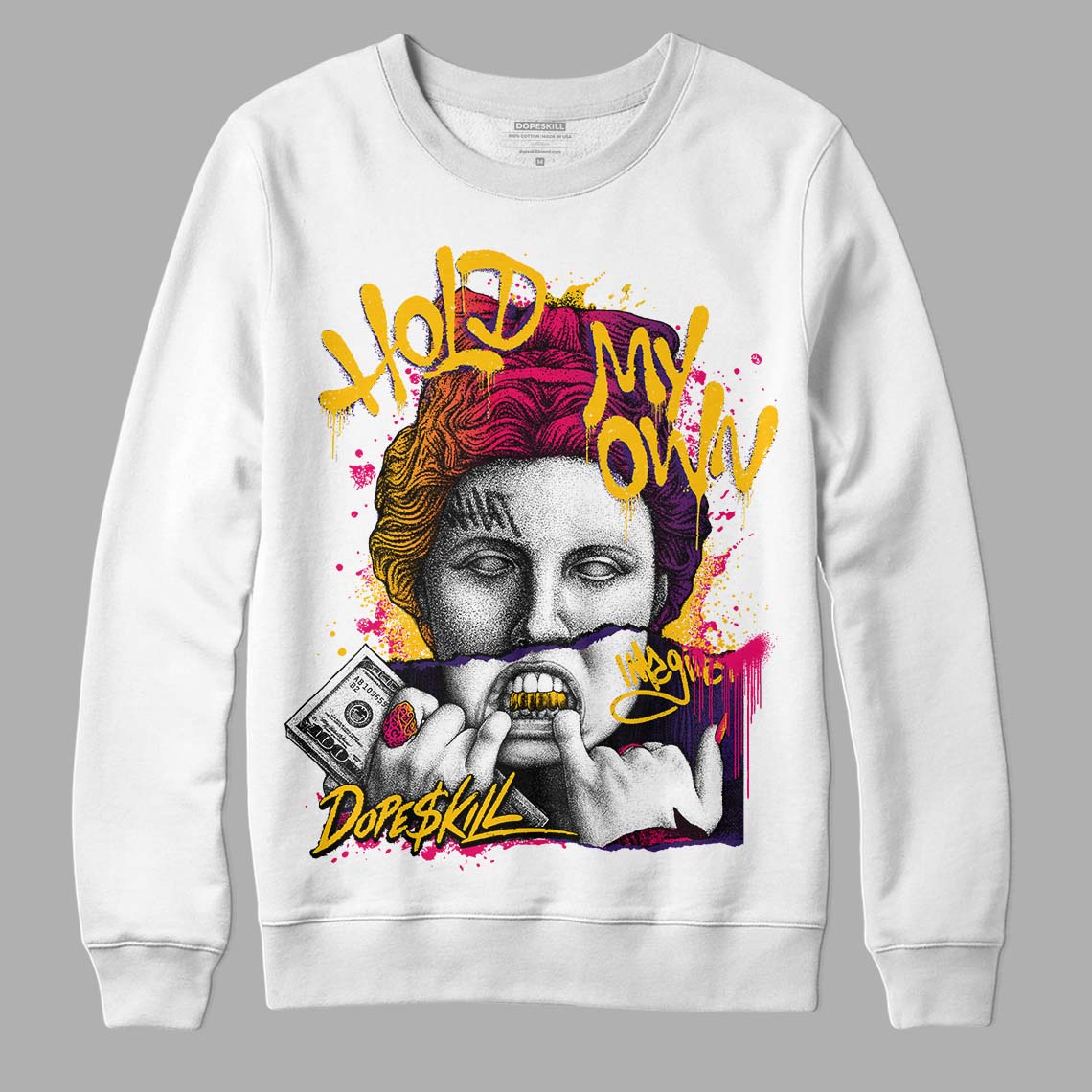 Jordan 3 Retro SP J Balvin Medellín Sunset DopeSkill Sweatshirt Hold My Own Graphic Streetwear - White