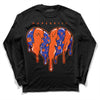 Dunk Low Futura Orange Blaze DopeSkill Long Sleeve T-Shirt Slime Drip Heart Graphic Streetwear - Black