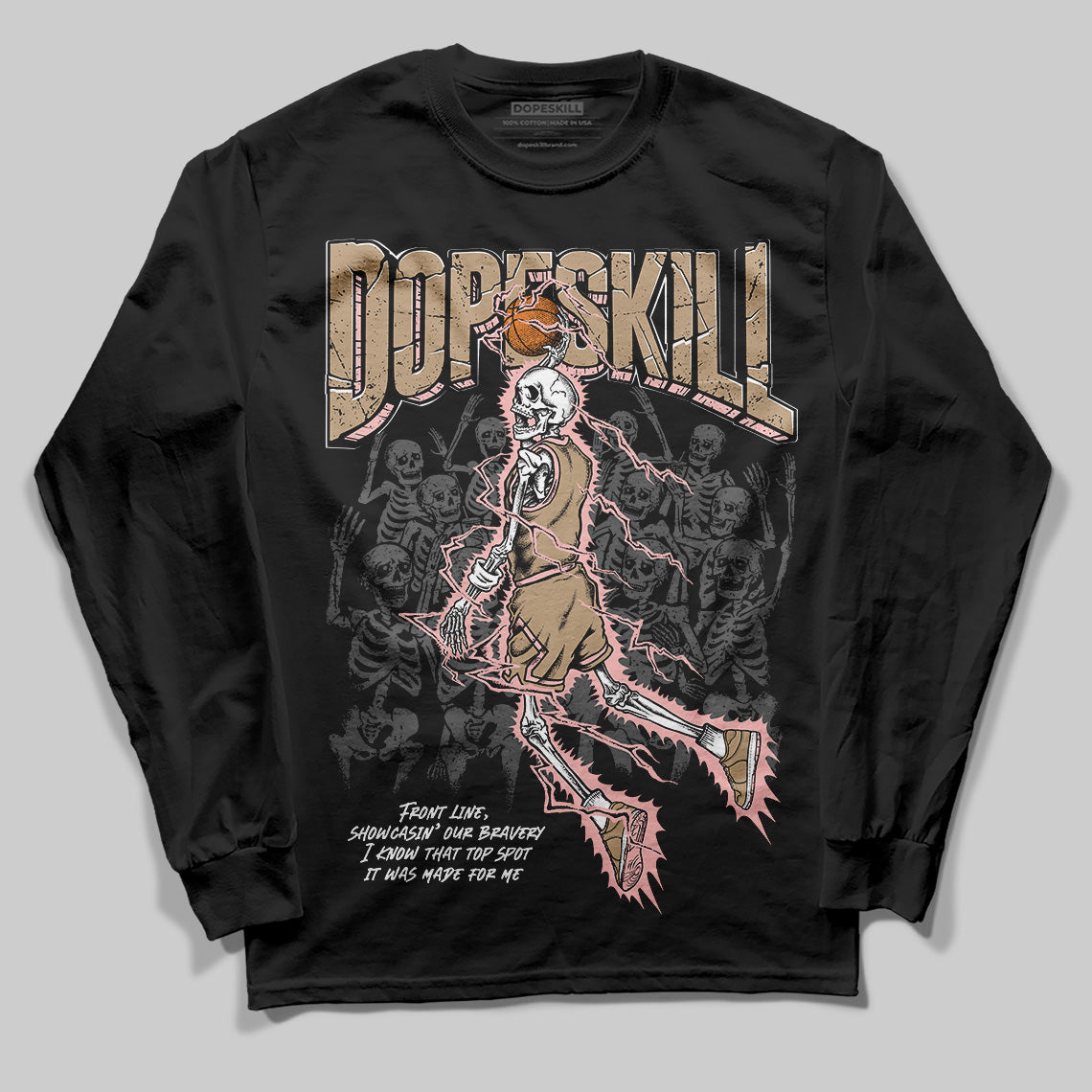 Nike Air Force 1 Low Canvas “Linen” DopeSkill Long Sleeve T-Shirt Thunder Dunk Graphic Streetwear - Black