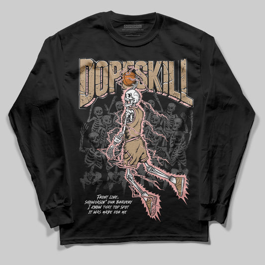Nike Air Force 1 Low Canvas “Linen” DopeSkill Long Sleeve T-Shirt Thunder Dunk Graphic Streetwear - Black