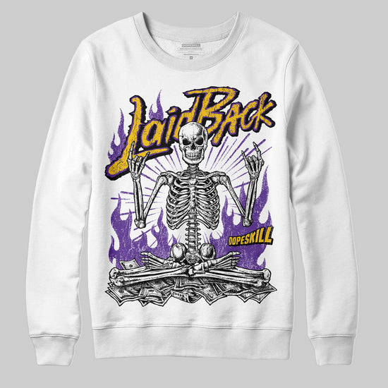 PURPLE Sneakers DopeSkill Sweatshirt Laid Back Graphic Streetwear - White
