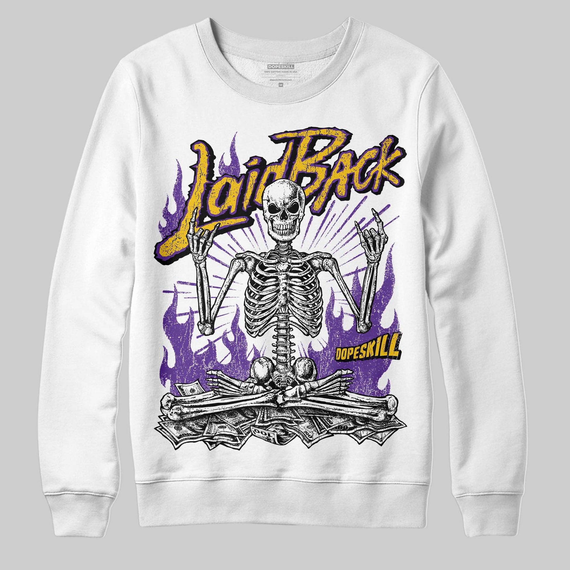 PURPLE Sneakers DopeSkill Sweatshirt Laid Back Graphic Streetwear - White