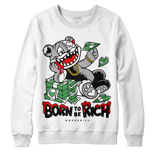 Jordan 1 Low OG “Shadow” DopeSkill Sweatshirt Born To Be Rich Graphic Streetwear - White