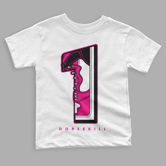 Jordan 1 Low GS “Fierce Pink” Dopeskill Toddler Kids T-shirt No.1 Graphic Streetwear - White