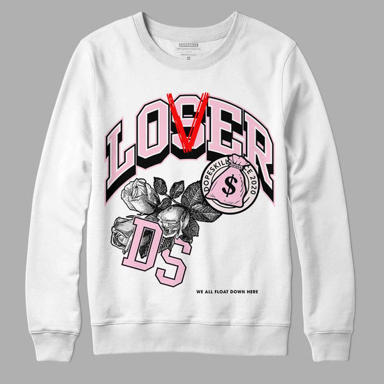 Dunk Low LX Pink Foam DopeSkill Sweatshirt Loser Lover Graphic Streetwear - White 