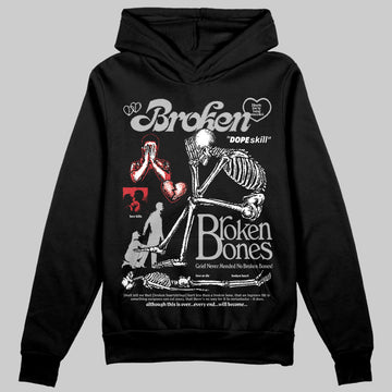 Jordan 3 OG “Black Cement” DopeSkill Hoodie Sweatshirt Broken Bones Graphic Streetwear - Black