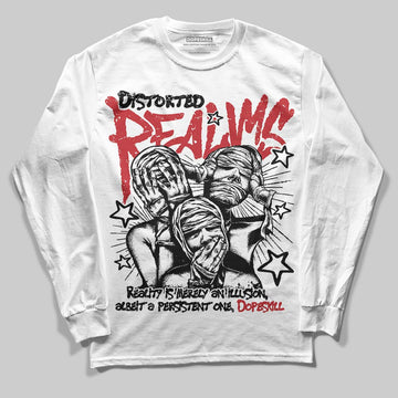 Jordan 4 “Flight Club” DopeSkill Long Sleeve T-Shirt Distorted Realms Graphic Streetwear - White