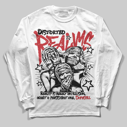 Jordan 4 “Flight Club” DopeSkill Long Sleeve T-Shirt Distorted Realms Graphic Streetwear - White