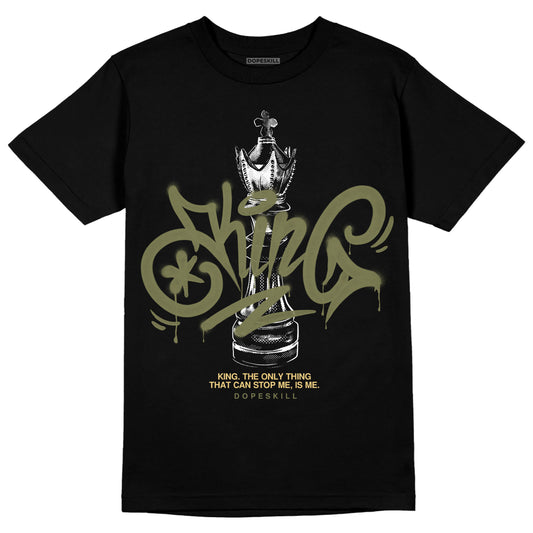 Jordan 4 Retro SE Craft Medium Olive  DopeSkill T-Shirt King Chess Graphic Streetwear - Black 