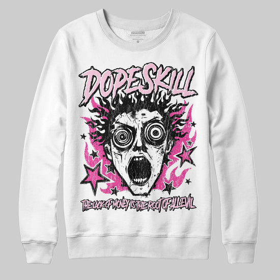 Pink Sneakers DopeSkill Sweatshirt Root of Evil Graphic Streetwear - White