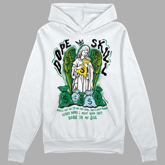 Jordan 5 “Lucky Green”  DopeSkill Hoodie Sweatshirt Angels Graphic Streetwear - White 