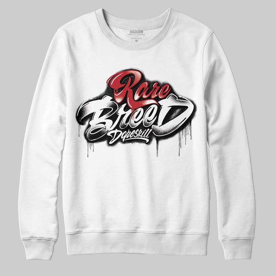 Jordan 14 Retro ‘Black Toe’ DopeSkill Sweatshirt Rare Breed Type Graphic Streetwear - White