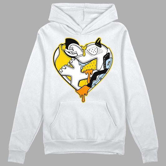 Jordan 6 “Yellow Ochre” DopeSkill Hoodie Sweatshirt Heart Jordan 6 Graphic Streetwear - White 