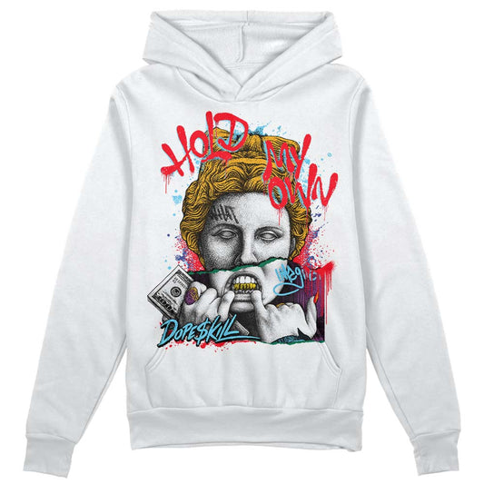 Jordan 1 Mid GS 'Six Championships DopeSkill Hoodie Sweatshirt Hold My Own Graphic Streetwear - White