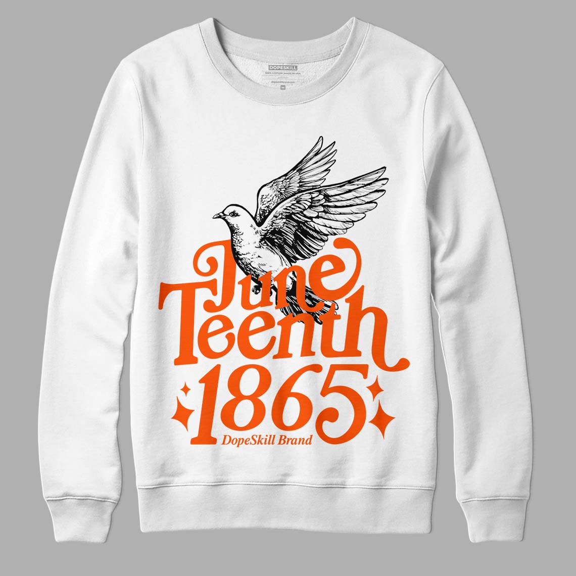 MSCHF Super Normal 2 Orange Milk DopeSkill Sweatshirt Juneteenth 1865 Graphic Streetwear - White