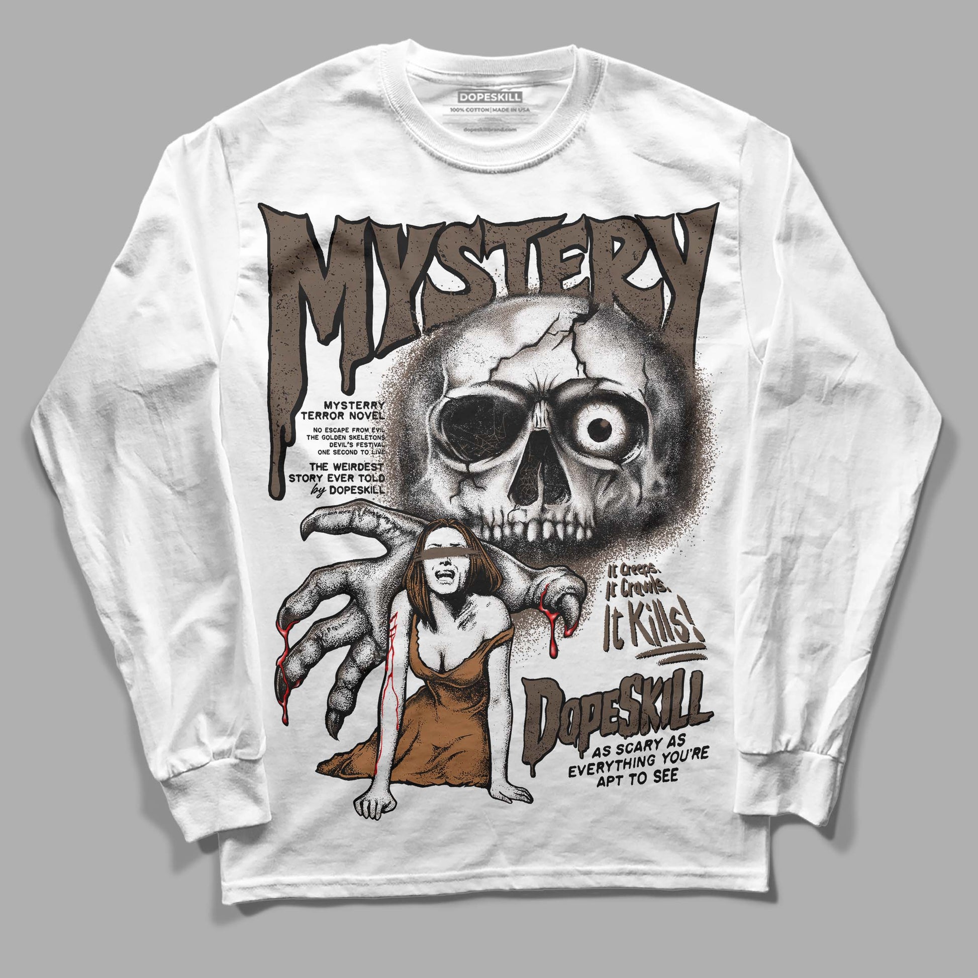 Jordan 1 Retro High OG Palomino DopeSkill Long Sleeve T-Shirt Mystery Ghostly Grasp Graphic Streetwear - White