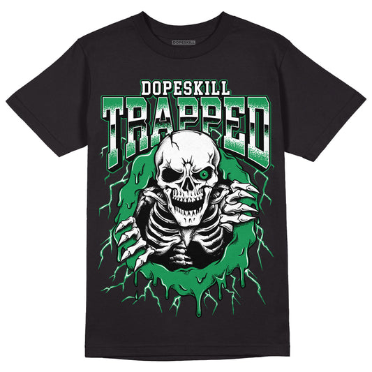 Jordan 1 Low Lucky Green DopeSkill T-Shirt Trapped Halloween Graphic Streetwear - Black