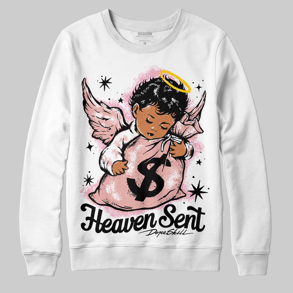 Jordan 1 Low OG “Rust Pink” DopeSkill Sweatshirt Heaven Sent Graphic Streetwear - White