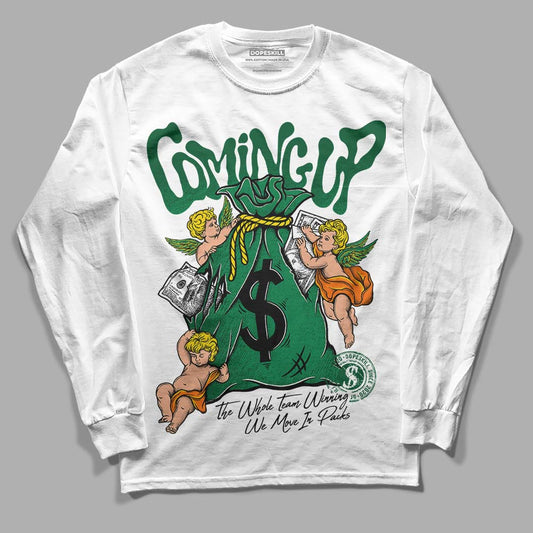 Green Sneakers DopeSkill Long Sleeve T-Shirt Money Bag Coming Up Graphic Streetwear - White 