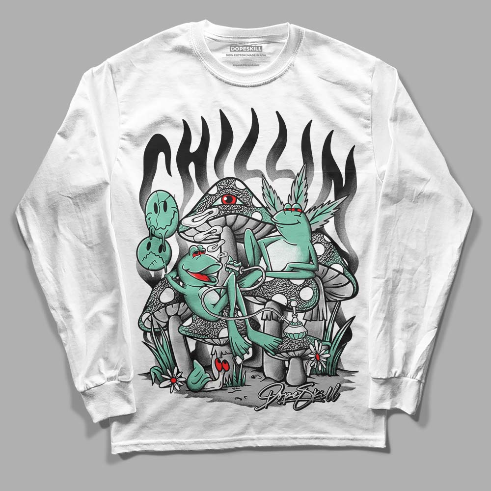 Jordan 3 "Green Glow" DopeSkill Long Sleeve T-Shirt Chillin Graphic Streetwear -  White 