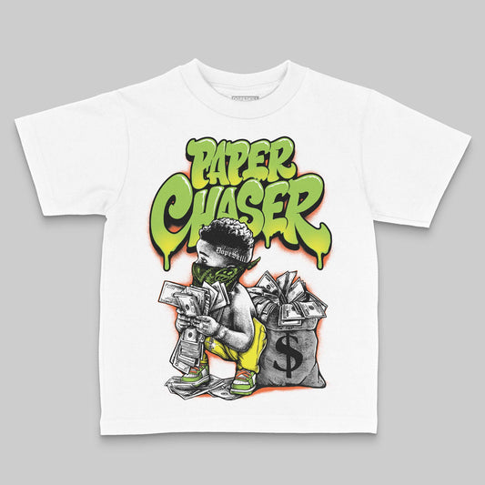 Neon Green Sneakers DopeSkill Toddler Kids T-shirt Paper Chaser Boy Graphic Streetwear - White