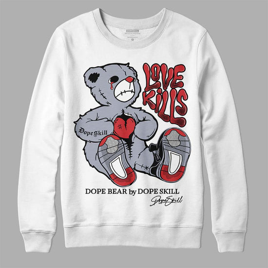 Jordan 4 “Bred Reimagined” DopeSkill Sweatshirt Love Kills Graphic Streetwear - White