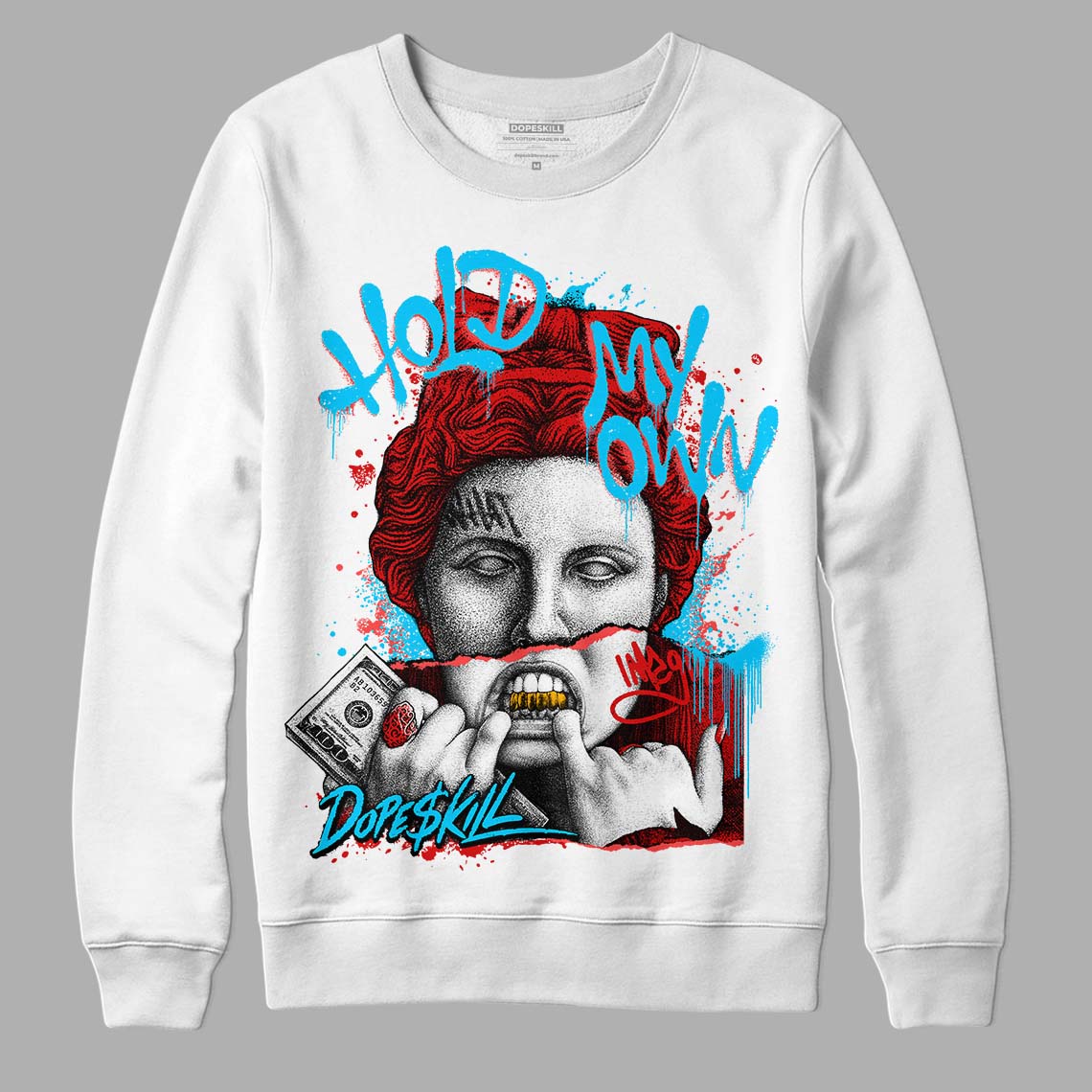 Jordan 12 Retro ‘Gym Red’ DopeSkill Sweatshirt Hold My Own Graphic Streetwear - White