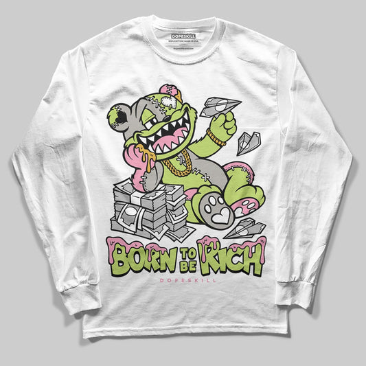 Chase B x Travis Scott x Jordan Jumpman Jack DopeSkill Long Sleeve T-Shirt Born To Be Rich Graphic Streetwear - White 