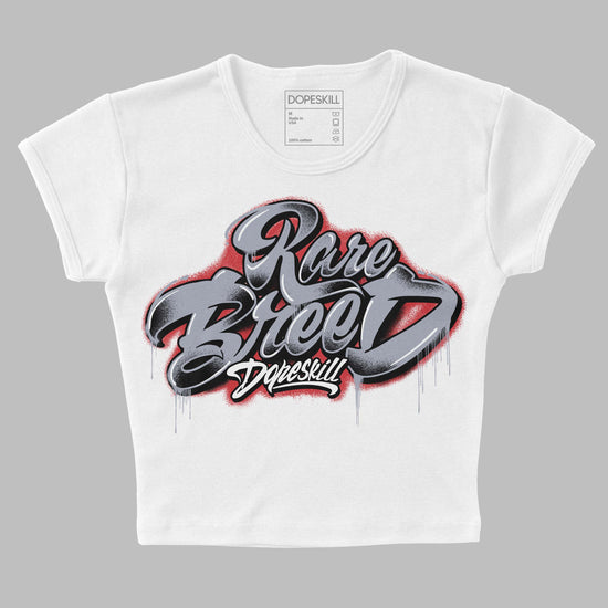 Jordan 4 “Bred Reimagined” DopeSkill Women's Crop Top Rare Breed Type Graphic Streetwear - White