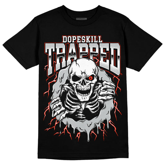 Jordan 4 Black Canvas DopeSkill T-Shirt Trapped Halloween Graphic Streetwear - Black